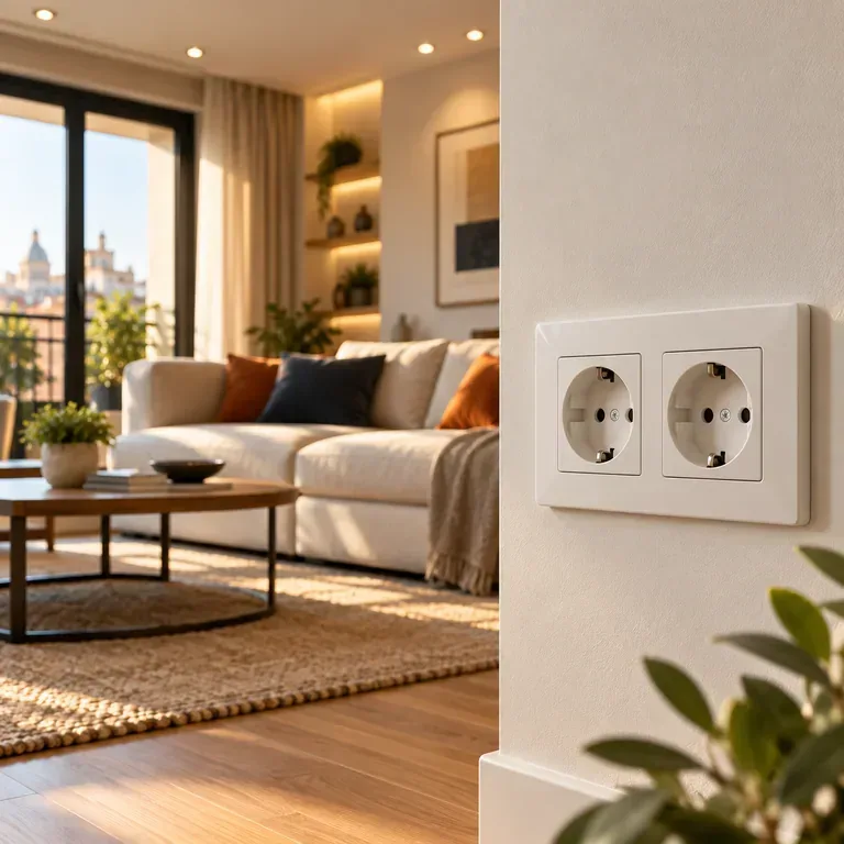 Enchufes y puntos de iluminación en una vivienda.